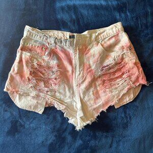 forever 21 pink ripped shorts